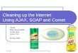 5/3/2006 Mike/Justin/JYoo AJAX/SOAP/Comet 1 Cleaning up the Internet Using AJAX, SOAP and Comet CS526 Mike Gerschefske Justin Gray James Yoo 02 May 2006