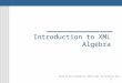 1 Introduction to XML Algebra Based on talk prepared for CS561 by Wan Liu and Bintou Kane