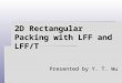2D Rectangular Packing with LFF and LFF/T Presented by Y. T. Wu