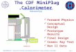 M.Gallinaro, ``Innovative Particle and Radiation Detectors’’, Siena, October 21-24 2002 slide 1 The CDF MiniPlug Calorimeter Forward Physics Conceptual