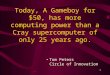 1 Today, A Gameboy for $50, has more computing power than a Cray supercomputer of only 25 years ago. Tom Peters Circle of Innovation