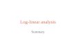 Log-linear analysis Summary. Focus on data analysis Focus on underlying process Focus on model specification Focus on likelihood approach Focus on ‘complete-data