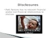 Patti Parsons has no relevant financial and/or non-financial relationships to disclose