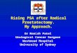 Rising PSA after Radical Prostatectomy. My Approach. Dr Manish Patel Urological Cancer Surgeon Urological Cancer Surgeon Westmead Hospital University of