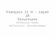 Français II H – Leçon 2A Structures Reflexive Verbs Reflexives: Sens idiomatique