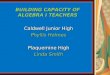 BUILDING CAPACITY OF ALGEBRA I TEACHERS Caldwell Junior High Phyllis Holmes Plaquemine High Linda Smith