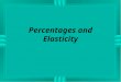 Percentages and Elasticity. percentage: “for each hundred” one per cent: one for each hundred ex: "I spend ten percent of my income on movies and other