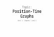 Topic: Position-Time Graphs Unit 1: Chapter 1 and 2