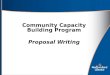 Community Capacity Building Program Proposal Writing