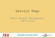 Service Dogs Small Animal Management: 130.4(c)1E