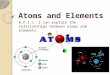 Atoms and Elements 8.P.1.1 I can explain the relationships between atoms and elements