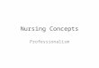 Nursing Concepts Professionalism. Definition A profession is “a vocation requiring knowledge of some department of learning or science.” A professional