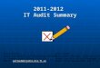 2011-2012 IT Audit Summary Bruce Patrou Chief Information and Technology Officer St. Johns County School District Email: patroub@stjohns.k12.fl.uspatroub@stjohns.k12.fl.us