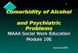 1 Comorbidity of Alcohol and Psychiatric Problems NIAAA Social Work Education Module 10E (revised 3/04)