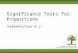 Significance Tests for Proportions Presentation 9.2