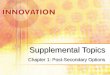 Supplemental Topics Chapter 1: Post-Secondary Options