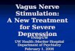 Vagus Nerve Stimulation: A New Treatment for Severe Depression VNS@UW UW Health /Meriter Hospital Department of Psychiatry February 1, 2006