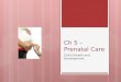 Ch 5 – Prenatal Care Child Growth and Development