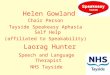 Helen Gowland Chair Person Tayside Speakeasy Aphasia Self Help (affiliated to Speakability) Laorag Hunter Speech and Language Therapist NHS Tayside