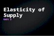 Elasticity of Supply Unit 2. Elasticity of Supply How responsive the change in quantity supplied is when there is change in price