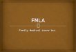 Family Medical Leave Act.   Family Medical Leave Act (FMLA)was established in 1993.  The Purpose of the Act is to give certain job protections to employees