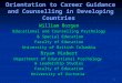 Orientation to Career Guidance and Counselling in Developing Countries William Borgen Educational and Counselling Psychology & Special Education Faculty