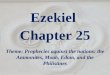 Ezekiel Chapter 25 Theme: Prophecies against the nations: the Ammonites, Moab, Edom, and the Philistines