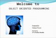 Welcome to OBJECT ORIENTED PROGRAMMING. INTRODUCTION Structured programming was most common way to organize a program. A programming paradigm defines