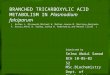 BRANCHED TRICARBOXYLIC ACID METABOLISM IN Plasmodium falciparum Submitted by Selma Abdul Samad BCH 10-05-02 S2 MSc.Biochemistry Dept. of Biochemistry (