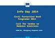 Info Day 2014 Civil Protection Work Programme 2014 Call for tender on Modules Exercises ECHO B1, Emergency Response Unit