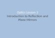 Optics Lesson 3 Introduction to Reflection and Plane Mirrors