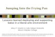 Jumping Into the Frying Pan Lessons learned deploying and supporting Sakai in a liberal arts environment Mary P. Glackin & Julie Habjan Boisselle Mount