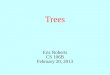 Trees Eric Roberts CS 106B February 20, 2013. In our Last Episode... In Friday’s class, I showed how hashing makes it possible to implement the get and