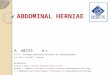 ABDOMINAL HERNIAE A. WEISS M.D D.E.S,Chirurgie Générale,Viscérale et Laparoscopique A.F.S/A.F.S.A/DU - France References: Richard S.SNELL/ Clinical Anatomy/By