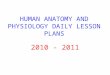 HUMAN ANATOMY AND PHYSIOLOGY DAILY LESSON PLANS 2010 - 2011