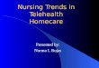 Nursing Trends in Telehealth Homecare Presented by: Norma I. Rojas