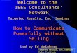 Welcome to the IEEE Consultants’ Network Targeted Results, Inc. Seminar How to Communicate Powerfully without Selling Led by Ed Weinberg Targeted Results,