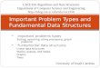 Important problems types Sorting, searching, string processing, graph problems  Fundamental data structures Linear data structures Stacks, queues, and