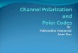 By Fakhruddin Mahmood Anlei Rao. Outline Introduction Channel Polarization  Channel Combining  Channel Splitting Polar Codes  Polar coding  Successive