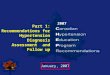 2007 Part 1: Recommendations for Hypertension Diagnosis Assessment and Follow up January, 2007