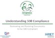 Understanding 508 Compliance Reviewing and Revising Documents to be 508 Compliant