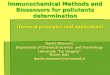 Immunochemical Methods and Biosensors for pollutants determination (General principles and application) Immunochemical Methods and Biosensors for pollutants