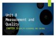 Unit 8 Measurement and Quality CHAPTER 19 - QUALITY ASSURANCE AND CONTROL