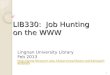 LIB330: Job Hunting on the WWW Lingnan University Library Feb 2013   1