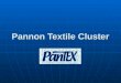 Pannon Textile Cluster. West Pannon Region Description The Pannon Textile Cluster has been established in 2005. The Pannon Textile Cluster has been established