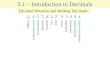 5.1 – Introduction to Decimals Decimal Notation and Writing Decimals. 2, 4 5 7, 8 3 2. 8 3 0 9 4 ones tens hundreds thousands ten-thousands hundred-thousands