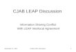 CJAB LEAP Discussion Information Sharing Conflict With LEAP Interlocal Agreement November 11, 2011CJAB LEAP Discussion1