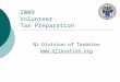 2009 Volunteer Tax Preparation NJ Division of Taxation 