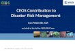CEOS Contribution to Disaster Risk Management Ivan Petiteville, ESA on behalf of the Ad Hoc CEOS DRM Team 26th CEOS Plenary – Bengaluru, India - 24-27