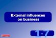 1.71.7 External influences on business. 1.7 External influences on business Types of external influences  Business competitors  Economic conditions